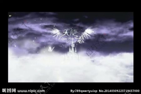 天使翅膀婚礼背景视频