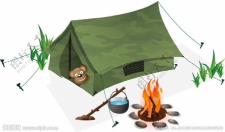野外露营矢量素材图片