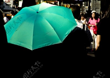 绿色的伞图片