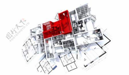 3D立体建筑施工绘图图片