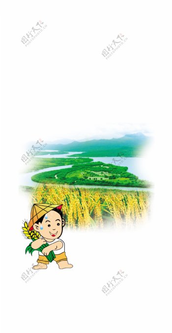 水稻蓝天图框图片
