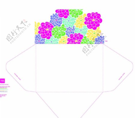 彩色花朵信封图片