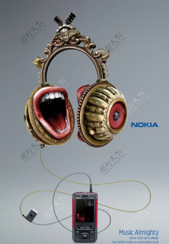 NOKIA音乐手机平面广告图片