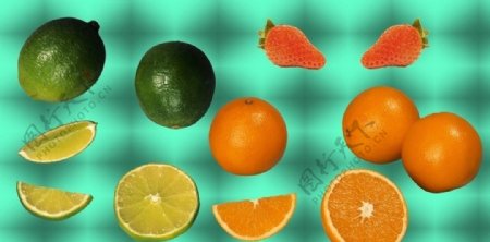 柑橙组合图片