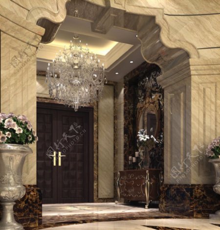 某欧式风格别墅入口玄关室内设计效果图图片
