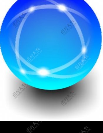 透明的蓝色水晶球图片