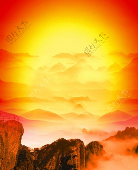 落山的太阳图片