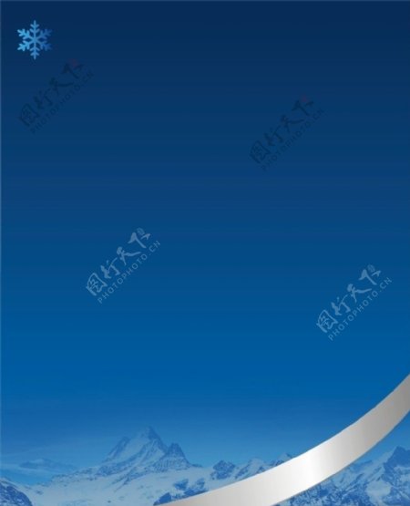 蓝色极地雪花背景图片