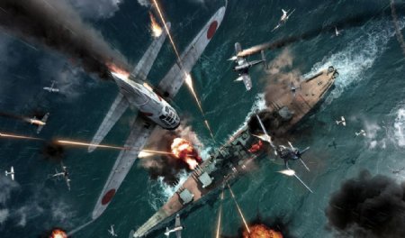 日本神风特攻队攻击美军密苏里号战列舰图片