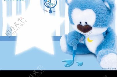 蓝色小熊系列贺卡图片