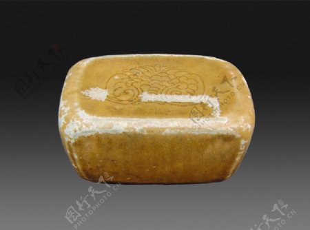 寿州窑黄釉划花纹枕图片