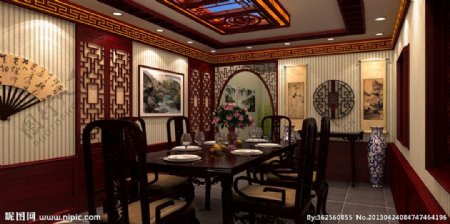 中式餐厅包间图片