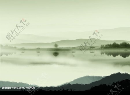 美丽的湖光山色设计纯素材图片