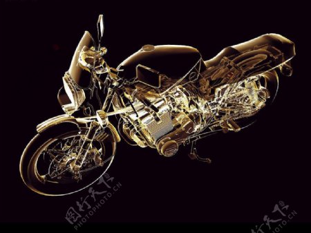 摩托车3D效果透视图图片