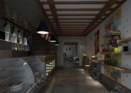 咖啡店3d模型图片
