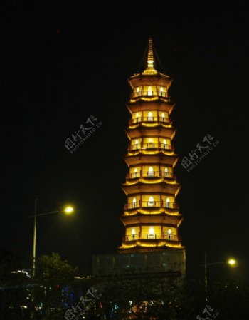 广州赤岗塔夜景图片