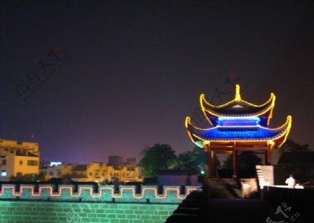 城楼夜景图片