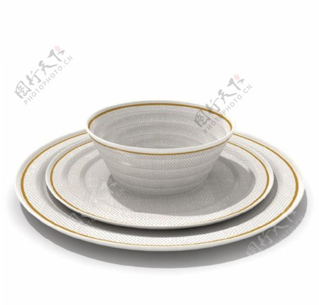 茶杯杯垫餐具模型图片
