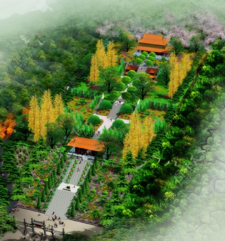 神农公园景观鸟瞰图图片