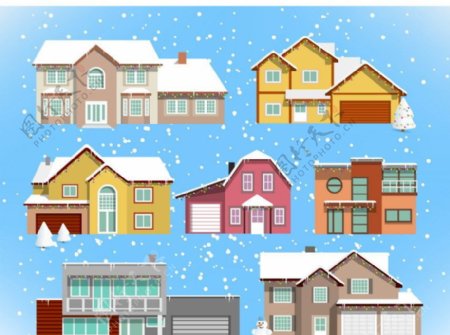 冬季房屋图片