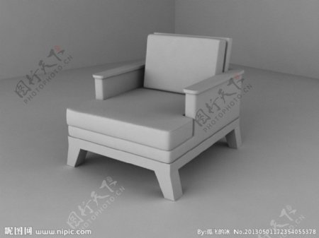 3D中式躺椅模型下载图片