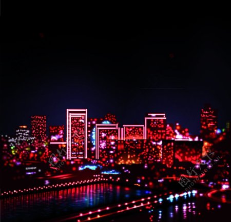 城市夜景城市灯光图片
