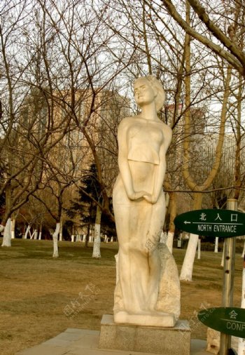 公园女人雕塑图片