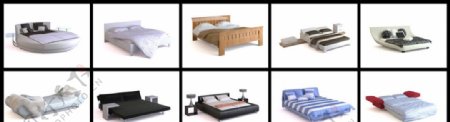 十款精美床模型图片