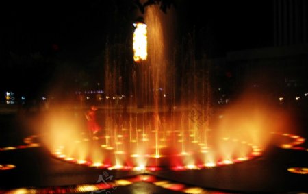 石河子世纪广场喷泉图片