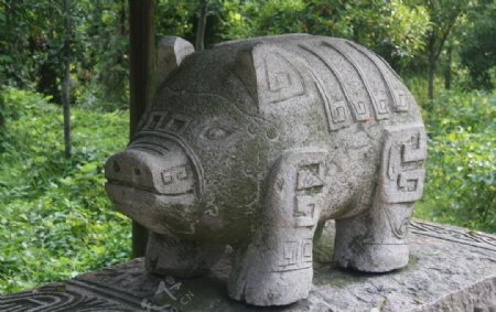 猪石雕图片