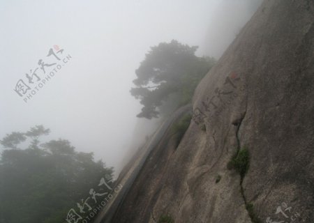 黄山陡崖图片