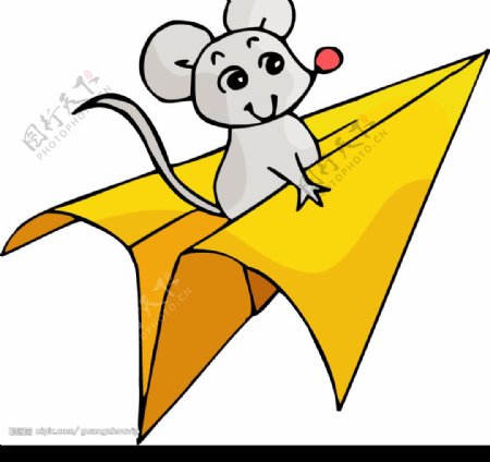 纸飞机上的老鼠图片
