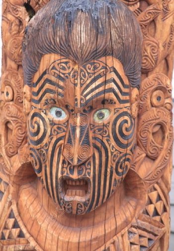 奥克兰毛利人木雕图片