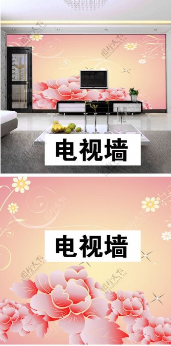 新中式电视墙图片