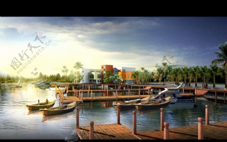 港口码头园林景观设计效果图图片