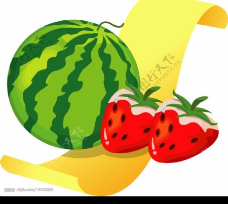 西瓜与草莓图片