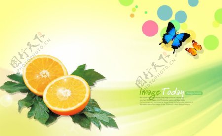 脐橙水果背景图片