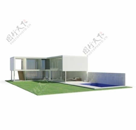 3D别墅模型图片