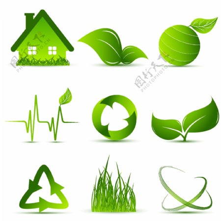 绿色环保创意图标图片