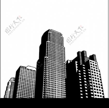 黑白高楼图片