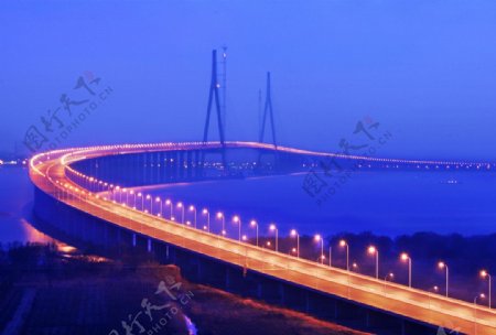 苏通大桥夜景图片