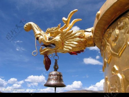 藏式寺院龙首飞檐2图片