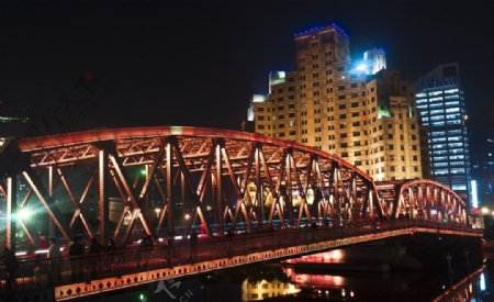 上海外百渡桥夜景图片