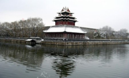 角楼雪景图片