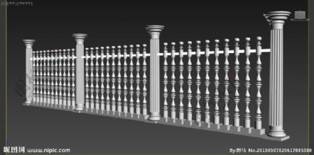 欧式围栏3d模型图片