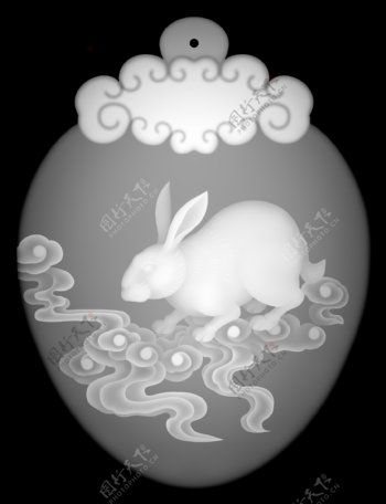 兔灰度图图片