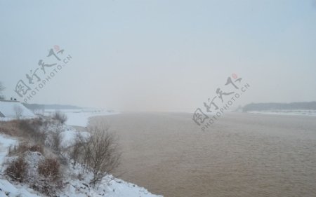 济南黄河雪景图片