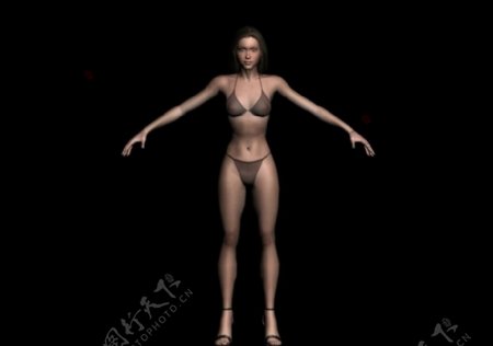 超强女性人物Alicia原模型max模型带贴图已附骨图片