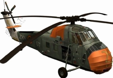 UH34直升机三维模型图片