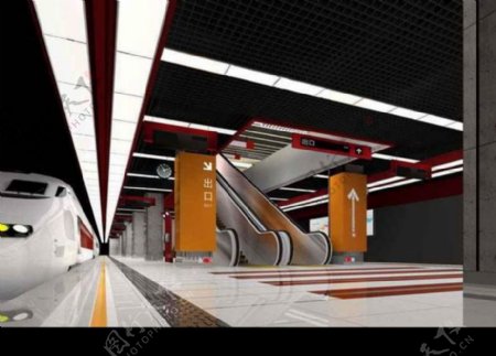 地铁站3D模型图片
